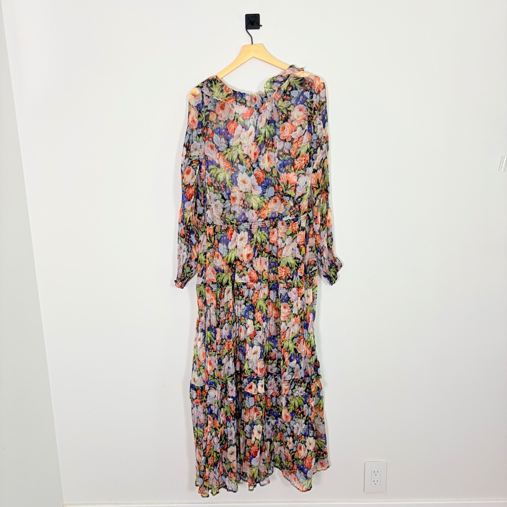 Anthropologie The Marais Printed Chiffon Maxi Dress Floral XL OB1371223 - Picture 7 of 9